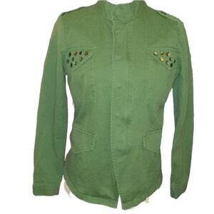 Bongo Vintage Y2K Army Green Jacket rhinstone‎ Details